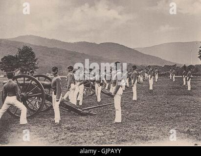 Esercizio di artiglieria, Militare di West Point Academy, New York. Stampa Albertype, 1893 Foto Stock