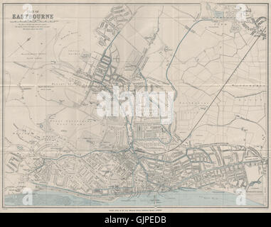 EASTBOURNE vintage town/city plan. Sussex. WARD LOCK, 1929 Vintage map Foto Stock