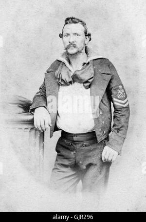 Royal Navy sailor Petty Officer dell'epoca vittoriana. Foto Stock