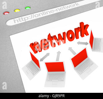 Social Network sul sito online di Screen Shot Foto Stock