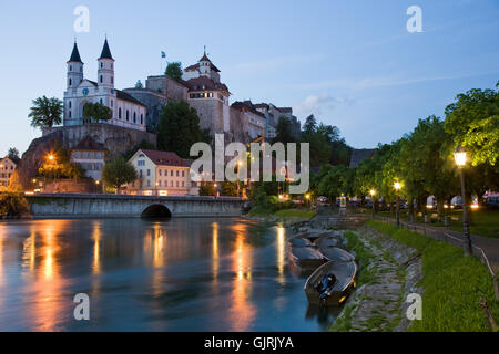 Chiesa fortezza svizzera Foto Stock