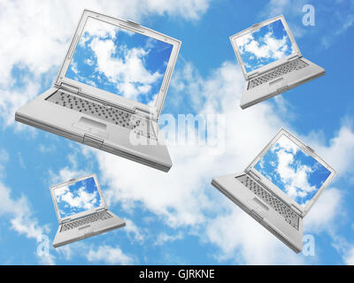 Blue laptop notebook Foto Stock