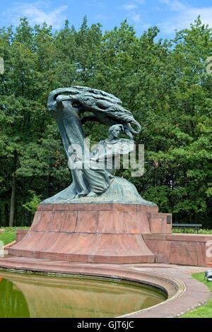 La statua di Chopin di Varsavia il Royal Terme aka Parco Lazienki Park il 15 agosto 2016 in Polonia Foto Stock