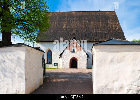 La vecchia chiesa nella città finlandese di Porvoo Foto Stock