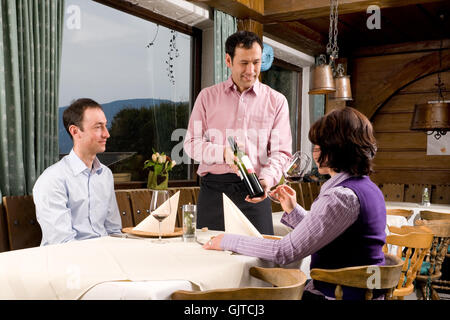 Nel ristorante Foto Stock