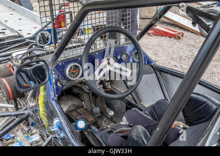 Magazzino auto ed banger racing a Carnforth race track Foto Stock