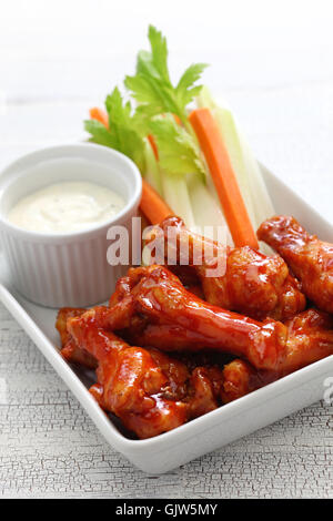 Buffalo chicken wings, American food Foto Stock