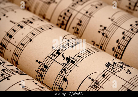 Musica notazione note Foto Stock