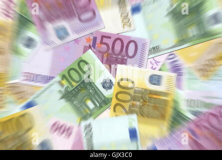 Valuta le banconote in euro Foto Stock