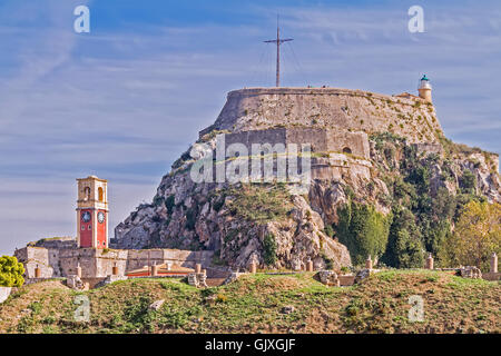 La fortezza vecchia citta di Corfu Corfu Grecia Foto Stock