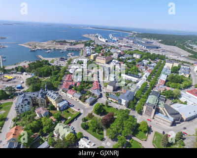 Vista aerea della città di hanko, Uusimaa, Finlandia Foto Stock