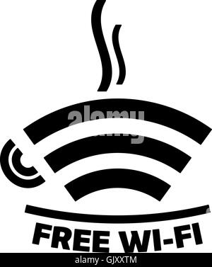 Free Wi-fi icona cafe Illustrazione Vettoriale
