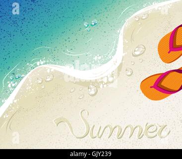 Flip Flop Summer time sfondo per le vacanze Illustrazione Vettoriale