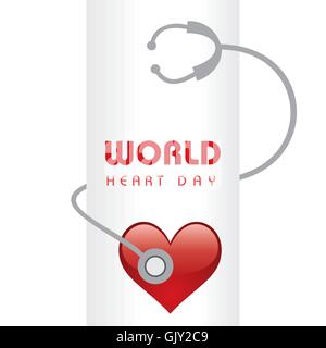 Creative Giornata Mondiale del cuore saluto vettore di stock Illustrazione Vettoriale