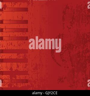 Rosso sfondo musicale Illustrazione Vettoriale