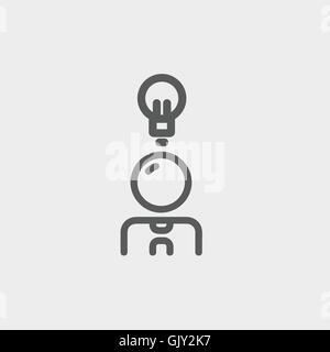 Imprenditore con idee thin line icona Illustrazione Vettoriale