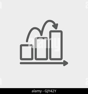 Vendite aziendali e aumentare la sottile linea icona Illustrazione Vettoriale