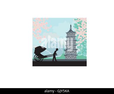 In rickshaw cinese Illustrazione Vettoriale