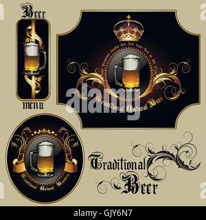 Set di elementi di birra Illustrazione Vettoriale