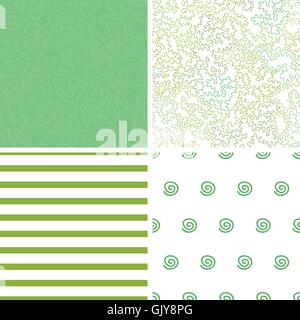 Ricci di vettore Doodle forme serie di quattro Marching schemi di ripetizione Illustrazione Vettoriale