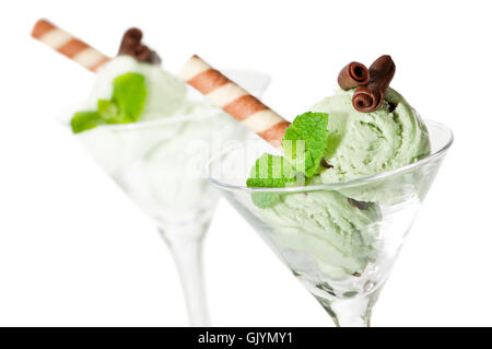 Crema dessert alla menta Foto Stock