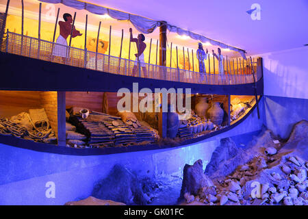 La ricreazione di un lagan nel castello di Bodrum Museum, Turchia Foto Stock