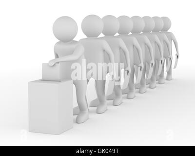 Girare per il voto sul bianco. Isolato immagine 3D Foto Stock