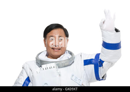 Studio shot astronauti maschio Foto Stock