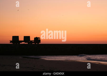 Settore di lavoro al tramonto Foto Stock