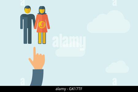 Lato rivolto a un giovane con una donna in stato di gravidanza Illustrazione Vettoriale