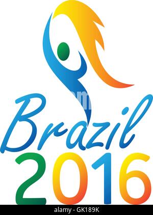 Brasil 2016 Summer Games torcia ardente Illustrazione Vettoriale