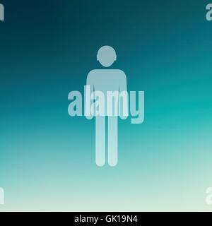 L uomo nella piana icona di stile Illustrazione Vettoriale