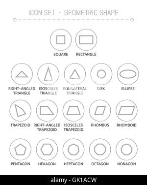 Le icone con le forme geometriche Illustrazione Vettoriale