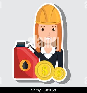 Donna stazione di benzina Illustrazione Vettoriale