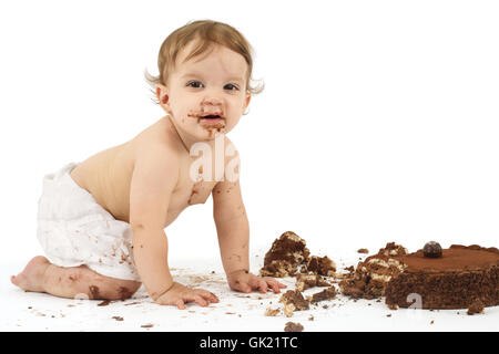 Baby confusione pasticcio Foto Stock