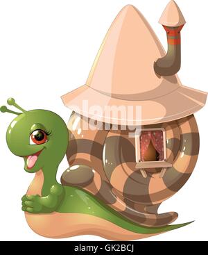 Va a passo di lumaca con mobil home Illustrazione Vettoriale