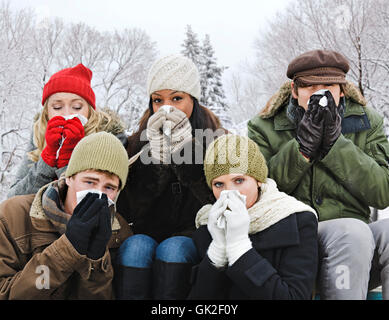 gruppo di influenza del naso Foto Stock