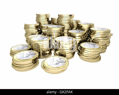 Monete in euro i rapporti aziendali Foto Stock