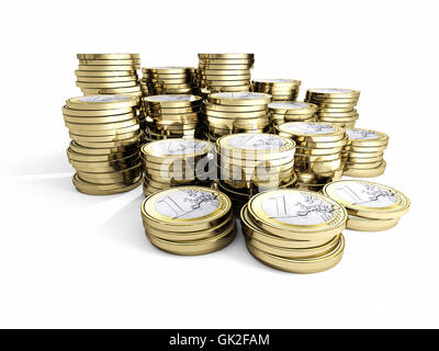 Monete in euro i rapporti aziendali Foto Stock