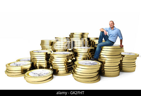 Monete in euro i rapporti aziendali Foto Stock