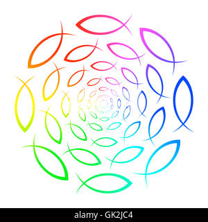 Arcobaleno - ichthys mandala Foto Stock