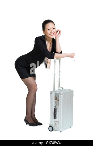 La sig.ra studio shot Business Travel Foto Stock