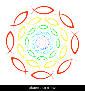 Arcobaleno - ichthys mandala 04 Foto Stock