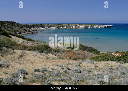 Lara Bay & Chalk capezzagna,, Akamas Cipro Foto Stock