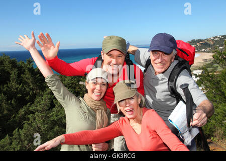 Donna Donne a piedi Foto Stock