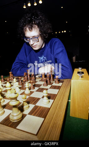 Jon speelman giocando a scacchi presso il Foreign & Hastings coloniale premier torneo di scacchi 1990 Foto Stock