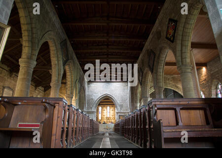 Navata di San Aidan la Chiesa; Bamburgh, Northumberland; Inghilterra; Regno Unito Foto Stock