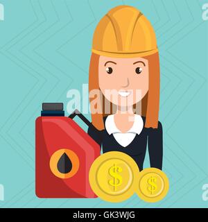 Donna stazione di benzina Illustrazione Vettoriale