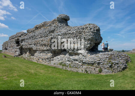 Inghilterra, Kent, Richborough Fort romano, pareti Foto Stock