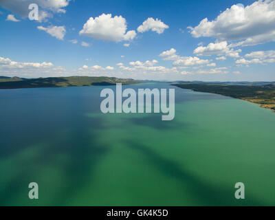 Lago di Vran e paesaggio vista aerea Foto Stock